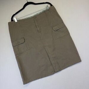 Vintage Old Navy Skirt Womens 14 Gray Straight‎ Slit Cargo Utlity Y2K Punk Short
